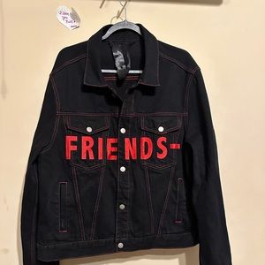 Vlone Friends Denim Jacket Black Red
